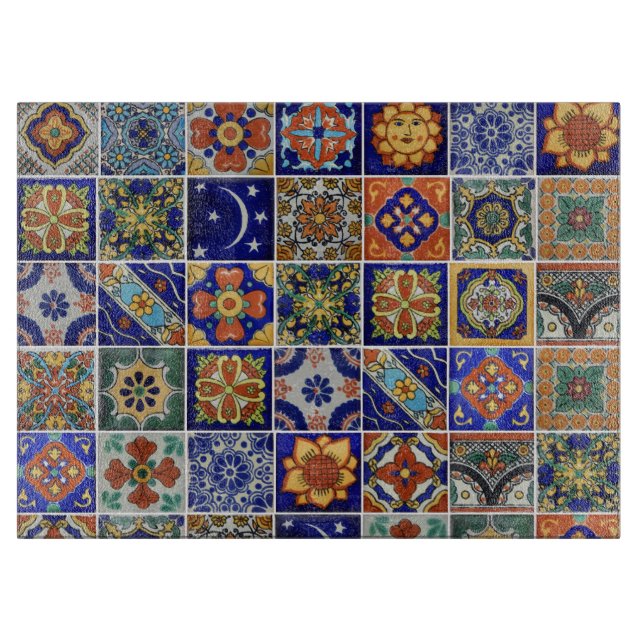 Talavera Tile Image Southwest Style Charcuterie Schneidebrett (Vorderseite)