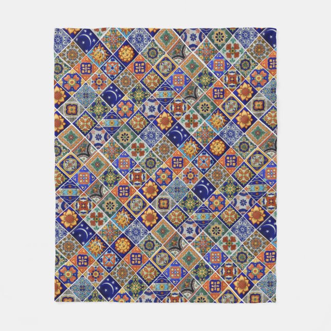 Talavera Tile Image Südwest Style Cudly Soft Fleecedecke (Vorderseite)