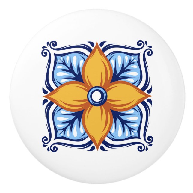 Talavera Tile Keramik Drawer Knob Keramikknauf (Vorderseite)