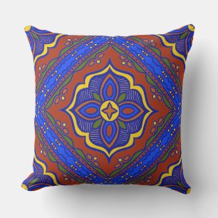 Talavera Tile Outdoor Pillow Kissen