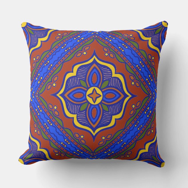 Talavera Tile Outdoor Pillow Kissen (Vorderseite)