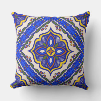 Talavera Tile Outdoor Pillow Kissen