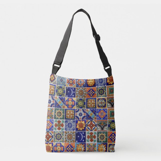 Talavera Tile Südwest Style anpassbar Tragetaschen Mit Langen Trägern (Vorderseite)