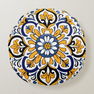 Talavera Tile Tres Rundes Kissen