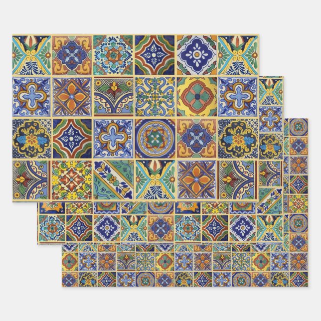 Talavera Tiles Wrapping Paper Geschenkpapier Set (Set)