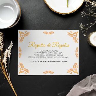 Talavera Yellow Floral Minimalist Spanish Wedding Begleitkarte
