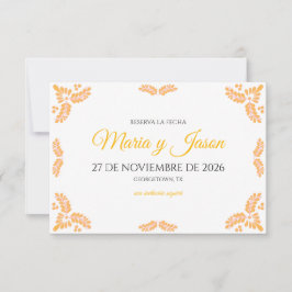 Talavera Yellow Floral Minimalist Spanish Wedding Save The Date