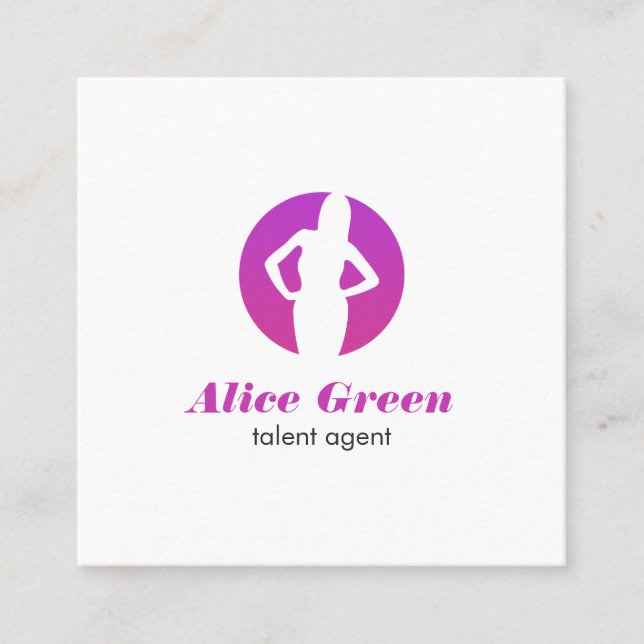 Talent-Agent-Logo-Geschäfts-Karte Quadratische Visitenkarte (Vorderseite)