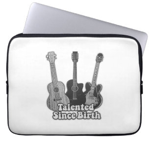 Talent seit Geburt. Vintage schwarz-weiße Gitarre Laptopschutzhülle