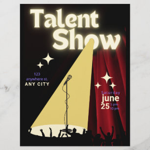 Talent-Show-Flugblatt, Show-Flugblatt, Talentwettb Flyer