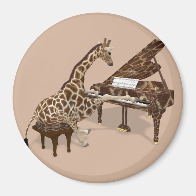 Talented Giraffe Plays Grand Piano Magnet (Vorne)