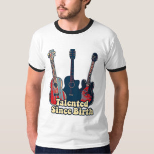 Talentiert seit der Geburt. Retro farbige Gitarren T-Shirt
