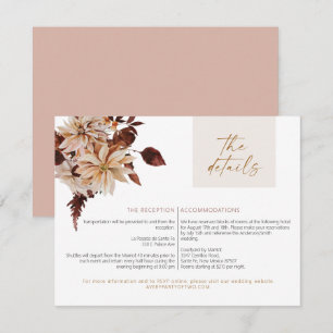 TALIA Bohemian Terracotta Floral Détails Carte