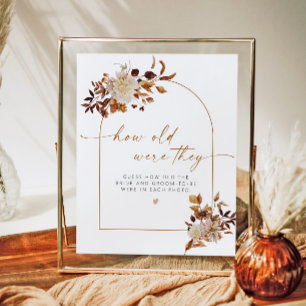 TALIA Boho Fall wie alt waren sie Brautparty Poster