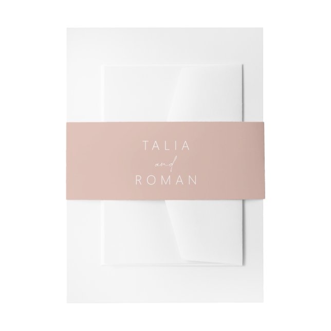 TALIA Moderne elegante Rosa-Rosa-Rose Hochzeit Einladungsbanderole (Vorderseite Beispiel)