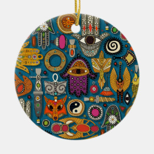Talisman Pfau Keramik Ornament