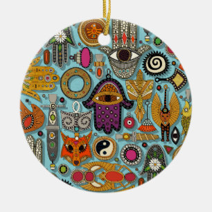 Talisman-Pool Blau Keramik Ornament