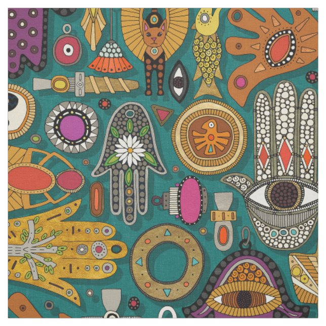 TALISMANS Viridigrün Stoff (Muster)