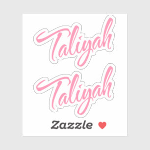 Taliyah Name pink cursive x2 Aufkleber