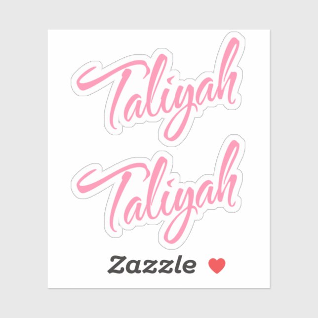 Taliyah Name pink cursive x2 Aufkleber (Blatt)