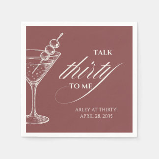 Talk 30 to me Modern Minimalist 30th Birthday Serviette