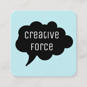 Talk Bubble / Black Quadratische Visitenkarte