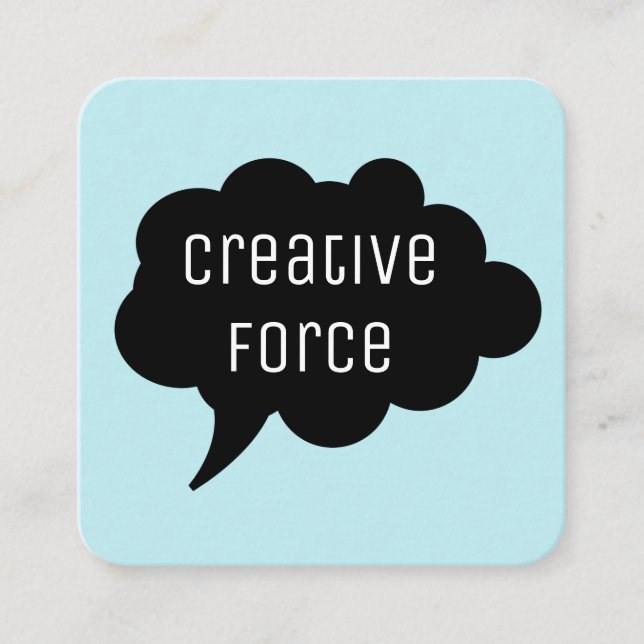 Talk Bubble / Black Quadratische Visitenkarte (Vorderseite)