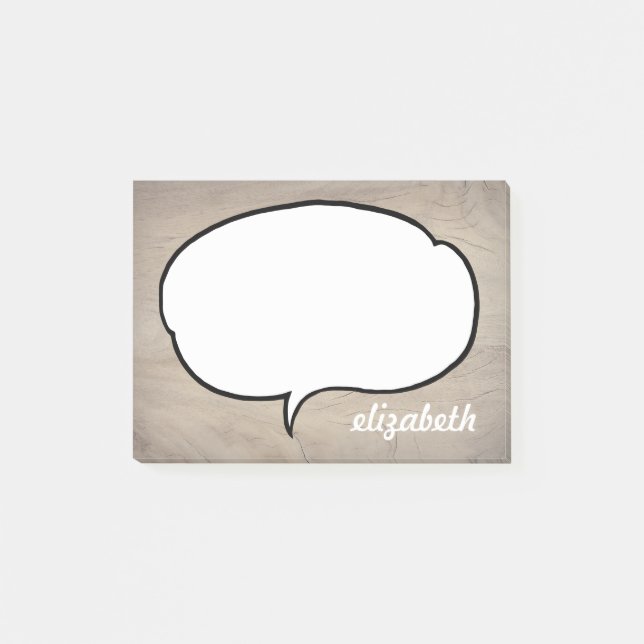 Talk Bubble Personalisiert Name Post-it Klebezettel (Vorderseite)