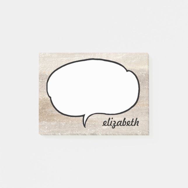 Talk Bubble Personalisiert Name Post-it Klebezettel (Vorderseite)