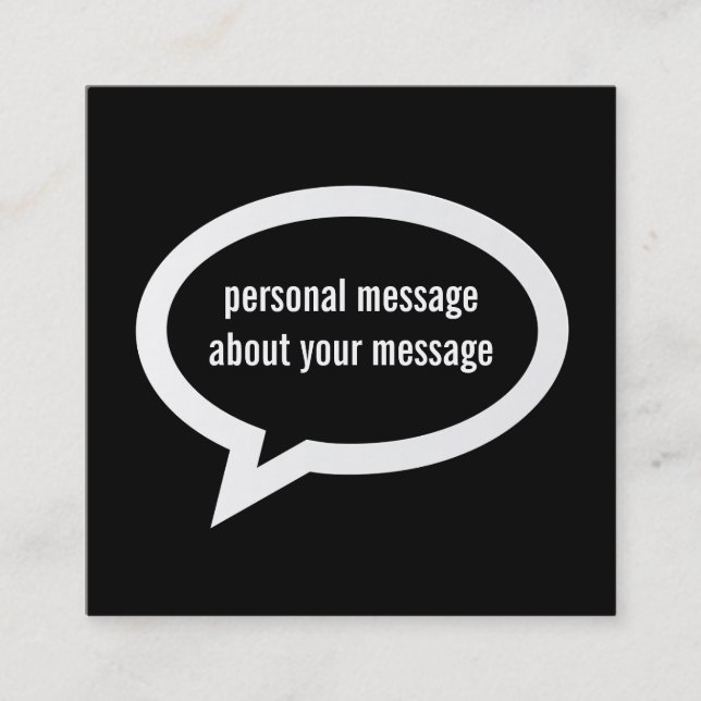 Talk Bubble Quadratische Visitenkarte (Vorderseite)