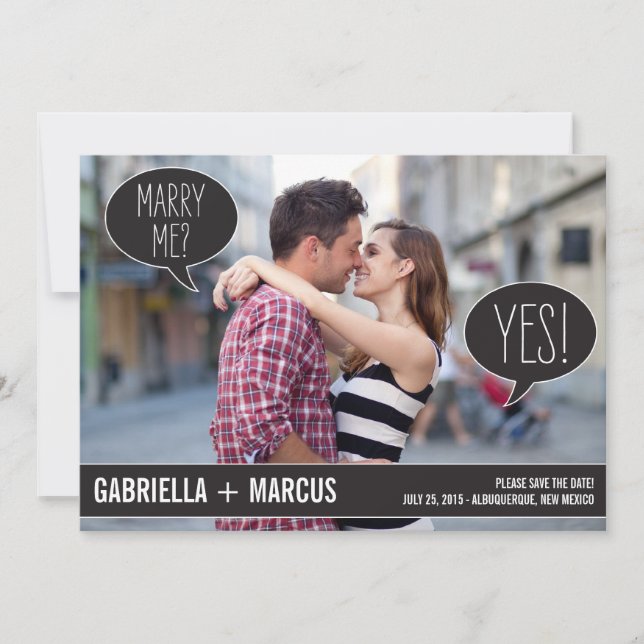 Talk Bubbles Wedding Save the Date Cards (Vorderseite)