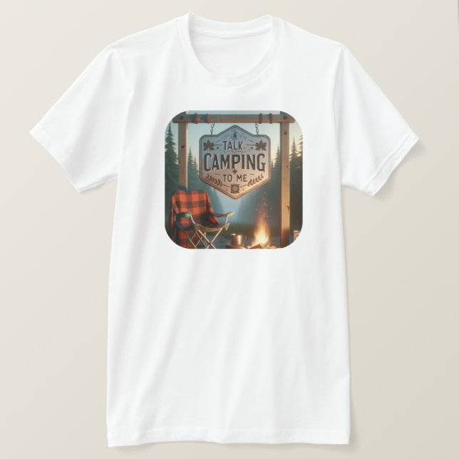 Talk Camping to Me – Campfire Vibes Shirt (Design vorne)