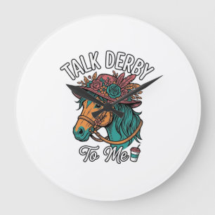 Talk Derby Pferd Vintage Gravur Design Große Wanduhr