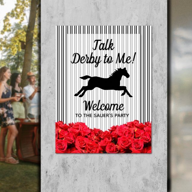 Talk Derby to Me Racehorse Welcome Poster (Talk Derby to Me Racehorse Welcome Poster - INSTANT DOWNLOAD and/or PRINTED)
