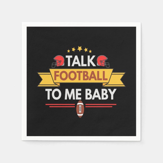 Talk Football To me Baby Funny Fantasy Football Serviette (Vorderseite)