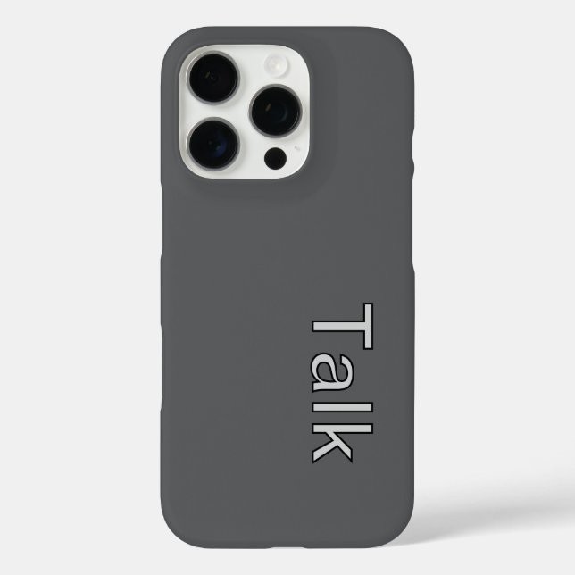 TALK-Logo Grau iPhone 16 Pro Hülle (Rückseite)