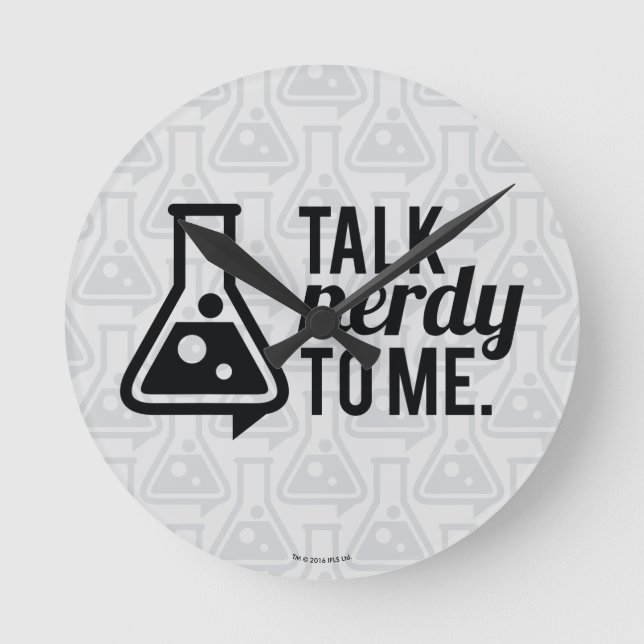 Talk Nerdy Runde Wanduhr (Vorderseite)