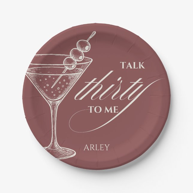 Talk thirty to me 30th birthday  pappteller (Vorderseite)