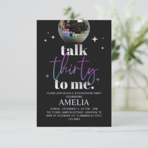 Talk Thirty To Me – Lustige 30. Geburtstags-Disco Save The Date