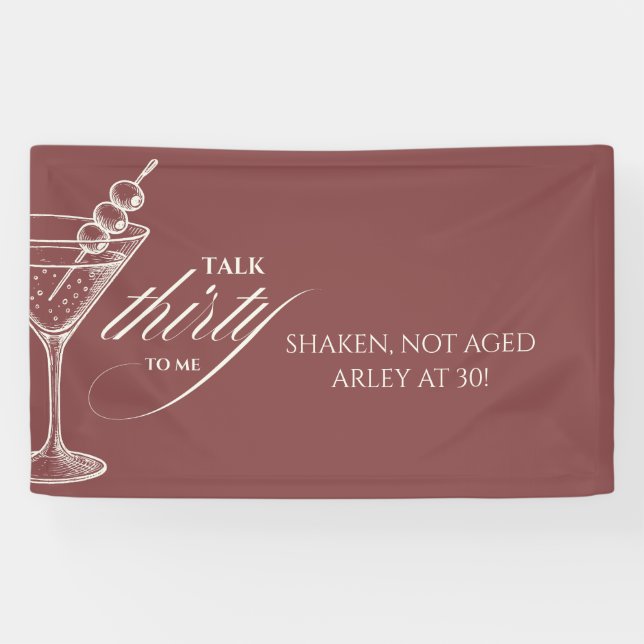 Talk thirty to me Minimalist 30th Birthday Banner (Horizontal)