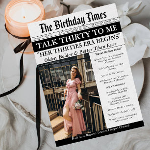 Talk Thirty To Me Zeitung 30. Geburtstag Einladung