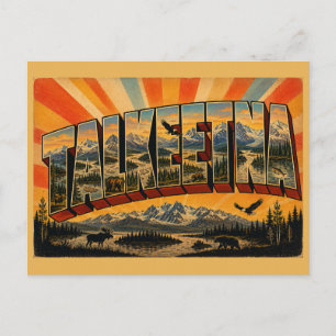 Talkeetna Alaska Berg Fluss Zusammenfluss Kunst Postkarte