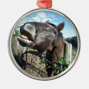 Talking Brown Horse Ornament Aus Metall