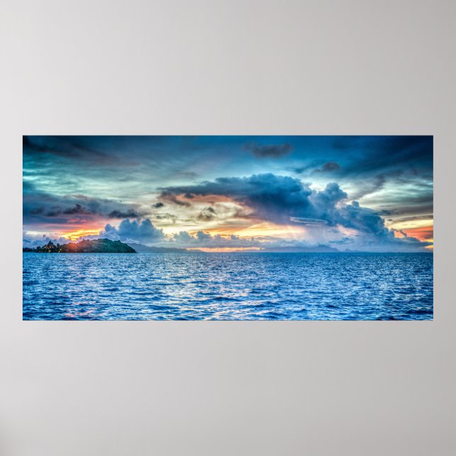 Talking Clouds Seascape Poster (Vorne)