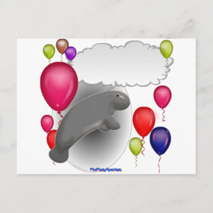Talking Manatee Party Einladungspostkarte