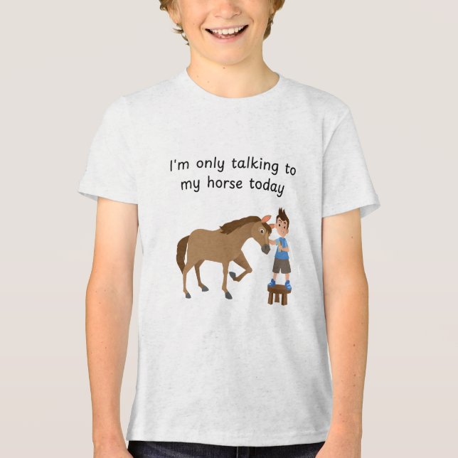 Talking with horse boy Tri-Blend shirt (Vorderseite)