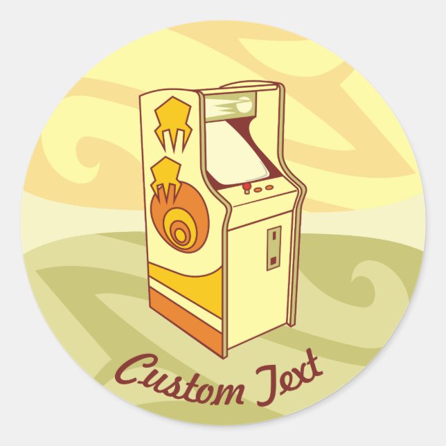 Tall Arcade-Spielkonsole Klassischer Rundaufkleber Runder Aufkleber (Vorderseite)