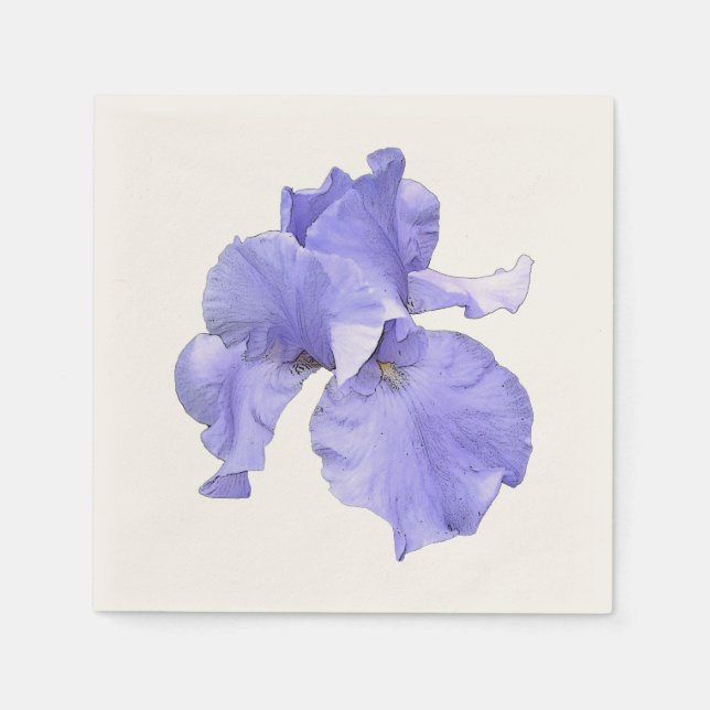 Tall Bearded Lila Iris Serviette (Vorderseite)