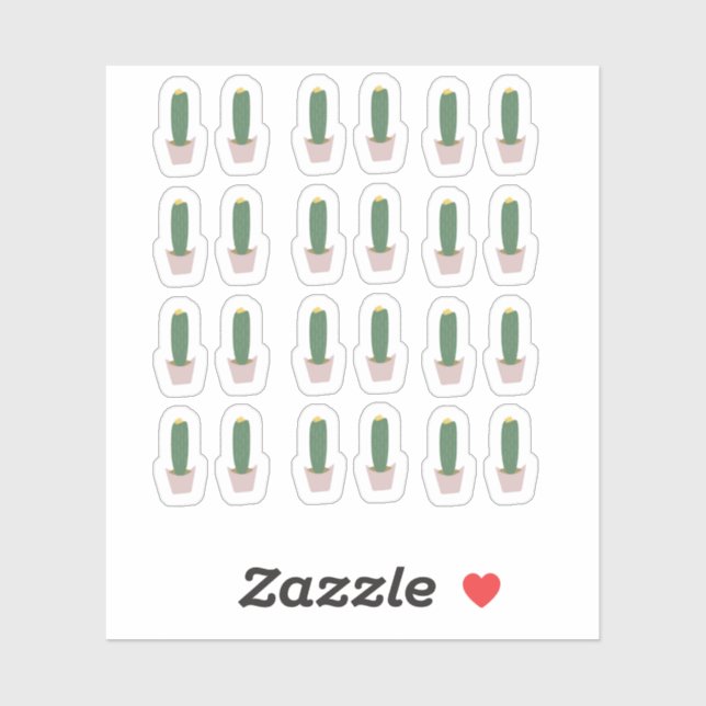 Tall Cactus potted Botanical Cacti Wüstenaufkleber Aufkleber (Blatt)