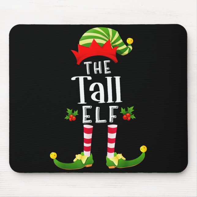 Tall Christmas Elf Matching Pajama X-mas Party  Mousepad (Vorne)